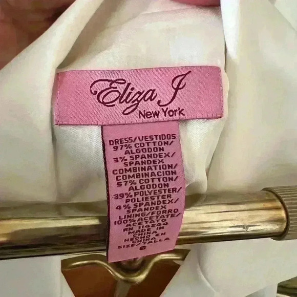 Eliza J Sleeveless Collared Colorblock White And Black Dress - Size 6 - Picture 3 of 7